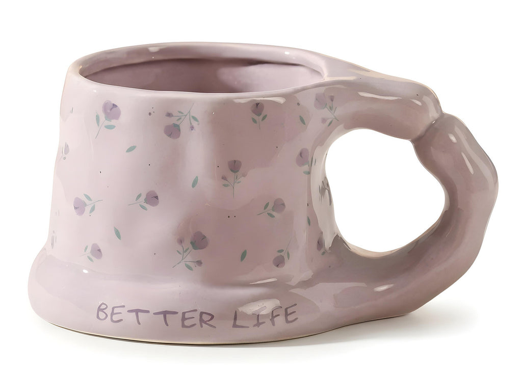 Cute Porcelain Mug Lilac Purple Flower