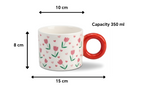 Cute Porcelain Mug Tulip Hearts Red