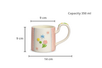 Cute Porcelain Mug 3D Flowers Pink