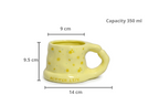 Cute Porcelain Mug Yellow Daisy Puffy