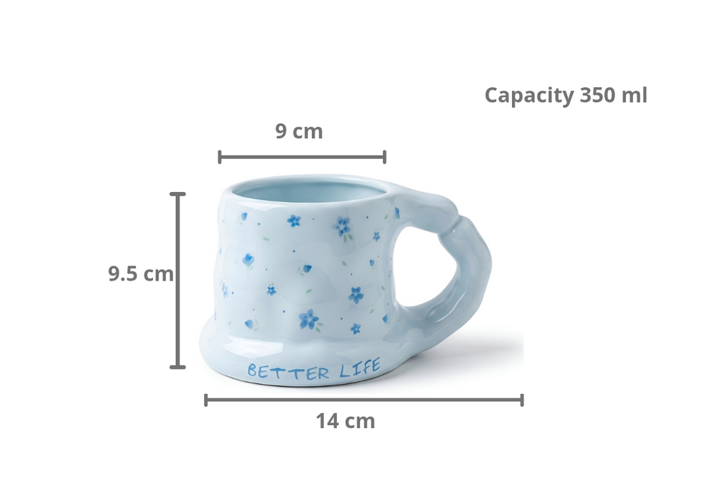 Cute Porcelain Mug Blue Forget-Me-Not