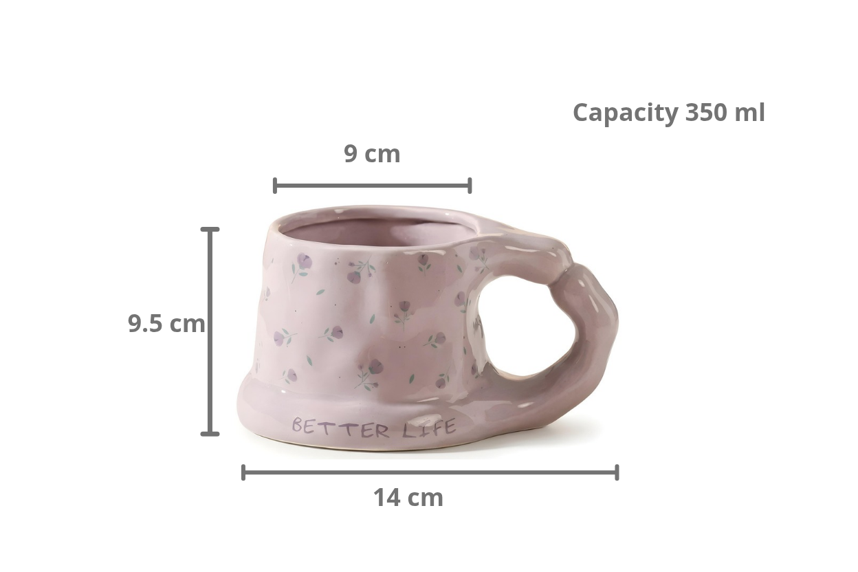 Cute Porcelain Mug Lilac Purple Flower