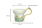 Cute Porcelain Mug Yellow Lily Butterfly