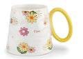 Cute Porcelain Mug Daisy Footed Yellow