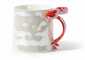Porcelain Mug with Bow Handle – Red Marble | ماج بورسيلين بمقبض فيونكة – مرمر أحمر