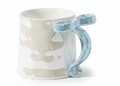 Porcelain Mug with Bow Handle – Blue Marble | ماج بورسيلين بمقبض فيونكة – مرمر أزرق
