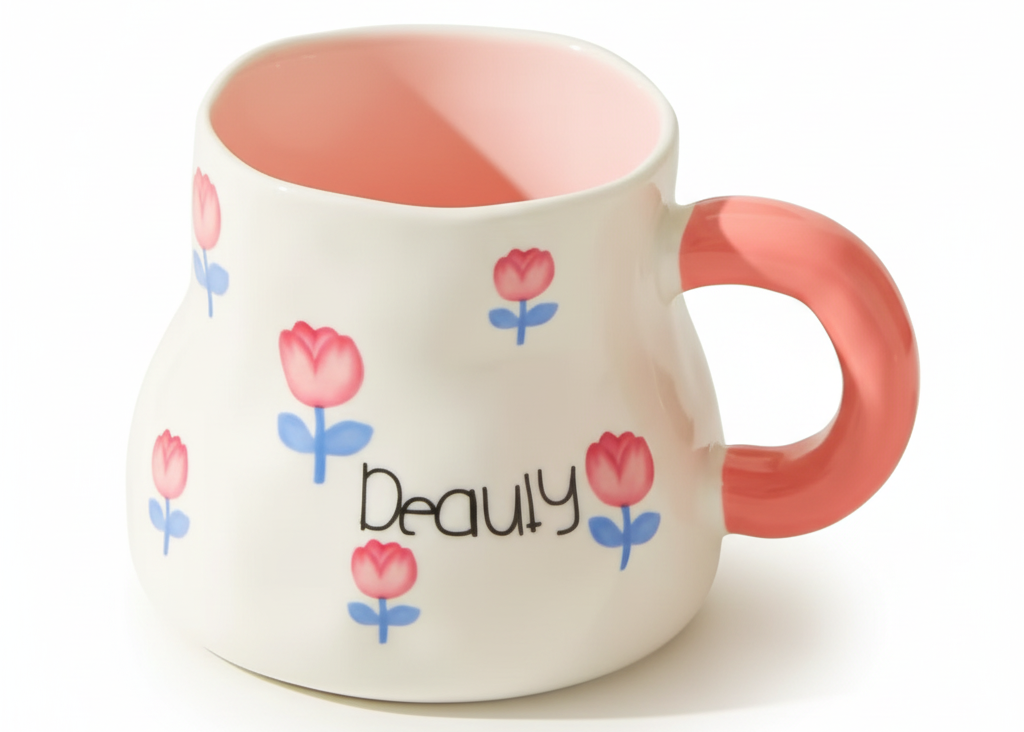 Porcelain Mug – Beauty Tulip Pink with Gift Box | ماج بورسيلين – توليب وردي بيوتي مع علبة هدية