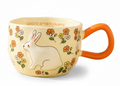 Ceramic Mug Rabbit & Flowers - Orange | مج سيراميك أرنب وزهور - برتقالي