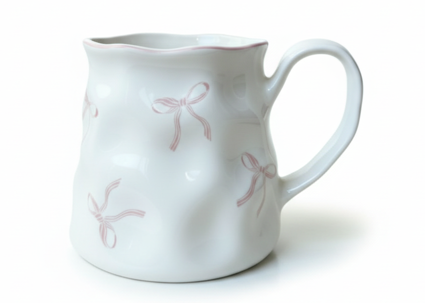 Porcelain Mug – Lovely Cat Garden Pink | ماج بورسيلين – قطة لطيفة حديقة وردية