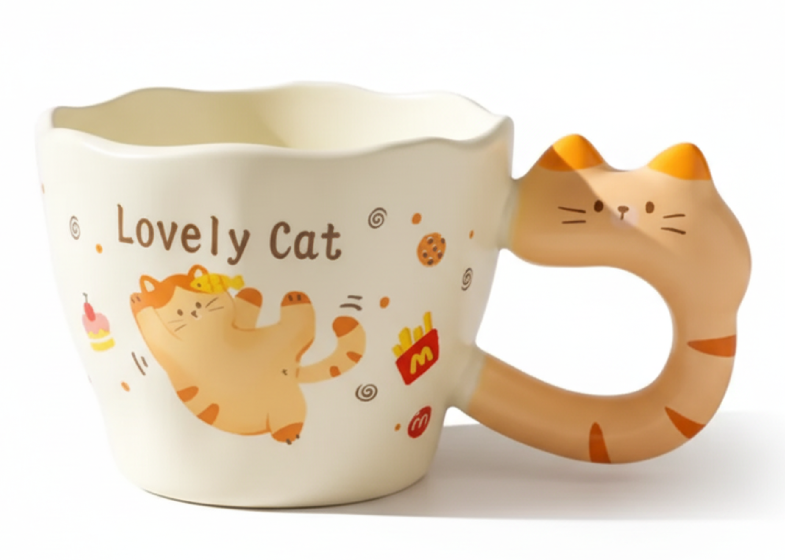 Porcelain Mug – Lovely Cat Eating Snacks Edition | ماج بورسيلين – قطة لطيفة تأكل وجبات خفيفة