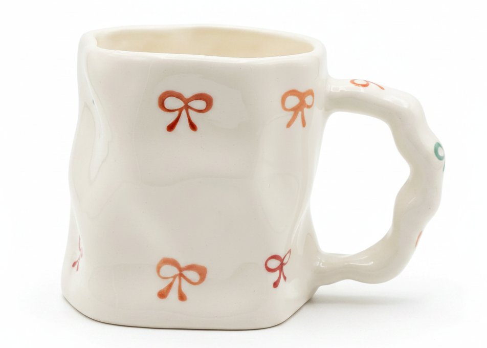 Cute Porcelain Mug Colorful Bows