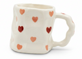 Cute Porcelain Mug Pink Red Hearts