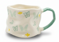 Cute Porcelain Mug Teal Butterflies Yellow