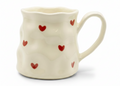 Cute Porcelain Mug Mini Red Hearts