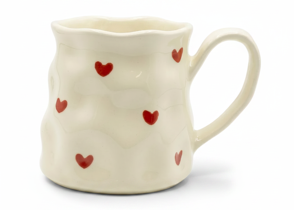 Cute Porcelain Mug Mini Red Hearts