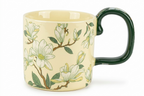 Cute Porcelain Mug Magnolia Floral Cream