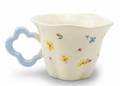 Cute Porcelain Mug Wildflowers Cream Blue