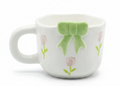 Cute Porcelain Mug 3D Green Bow