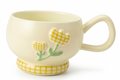Cute Porcelain Mug Gingham Tulip Yellow