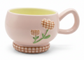 Cute Porcelain Mug Gingham Tulip Pink