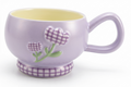 Cute Porcelain Mug Gingham Tulip Lavender