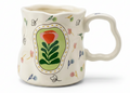 Cute Porcelain Mug Handmade Tulip Beige