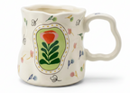 Cute Porcelain Mug Handmade Tulip Beige