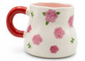 Cute Porcelain Mug Pink Roses Red
