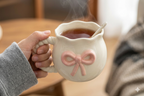 Cute Porcelain Mug 3D Pink Bow Rope