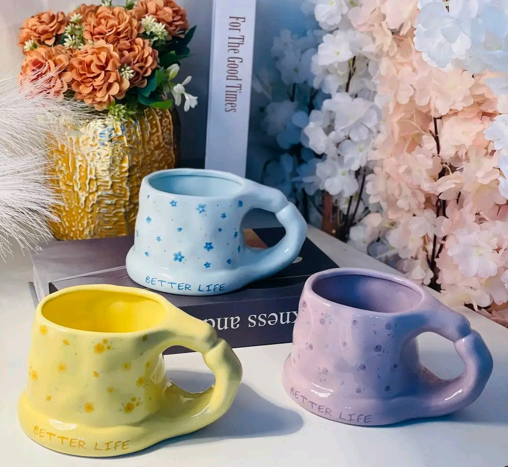 Cute Porcelain Mug Blue Forget-Me-Not