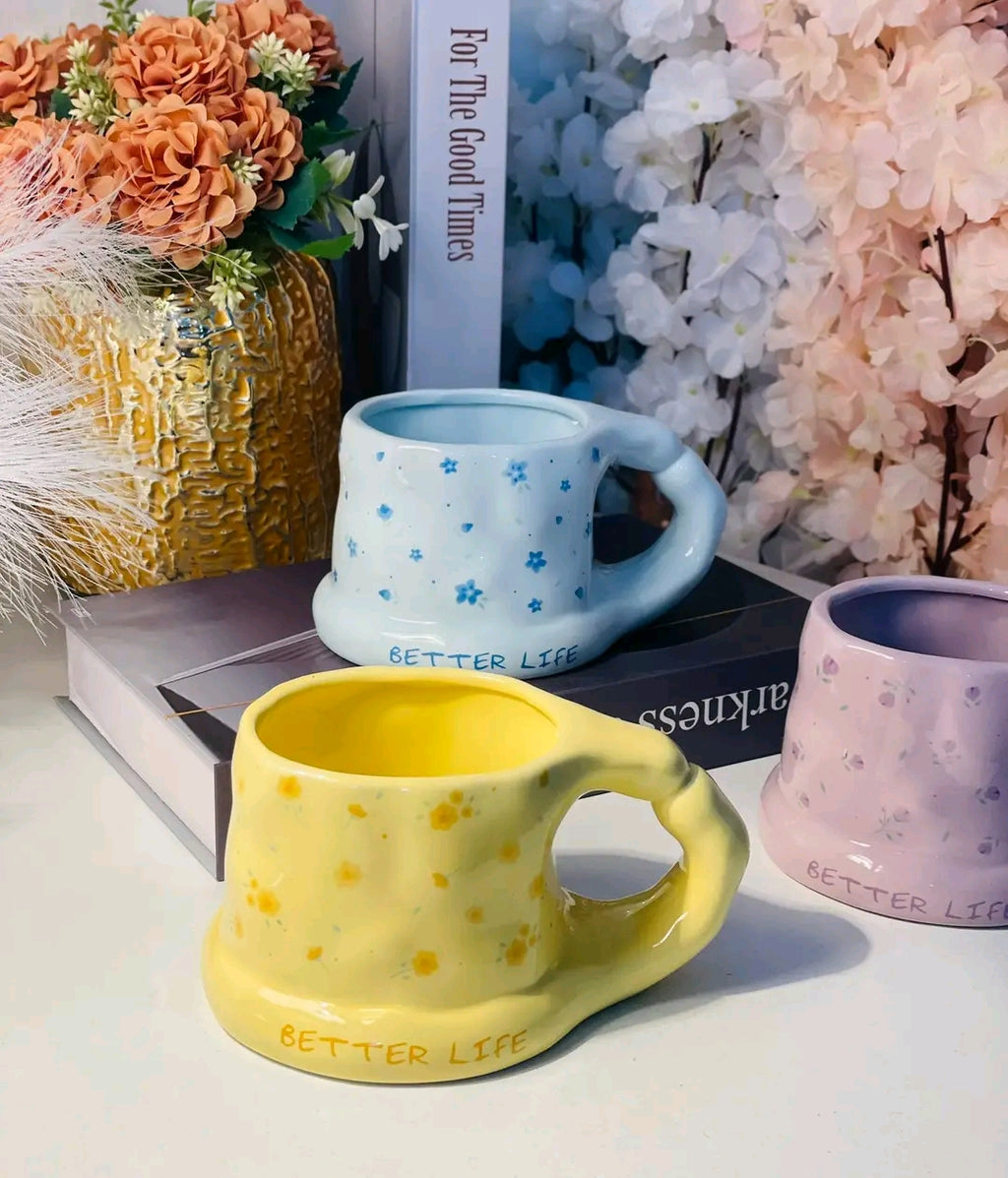 Cute Porcelain Mug Blue Forget-Me-Not