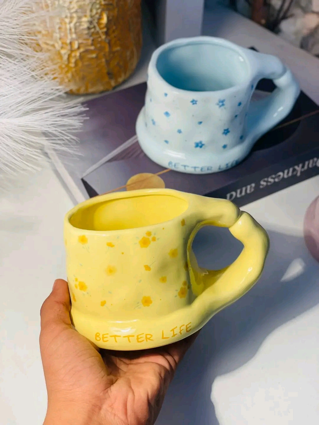 Cute Porcelain Mug Blue Forget-Me-Not