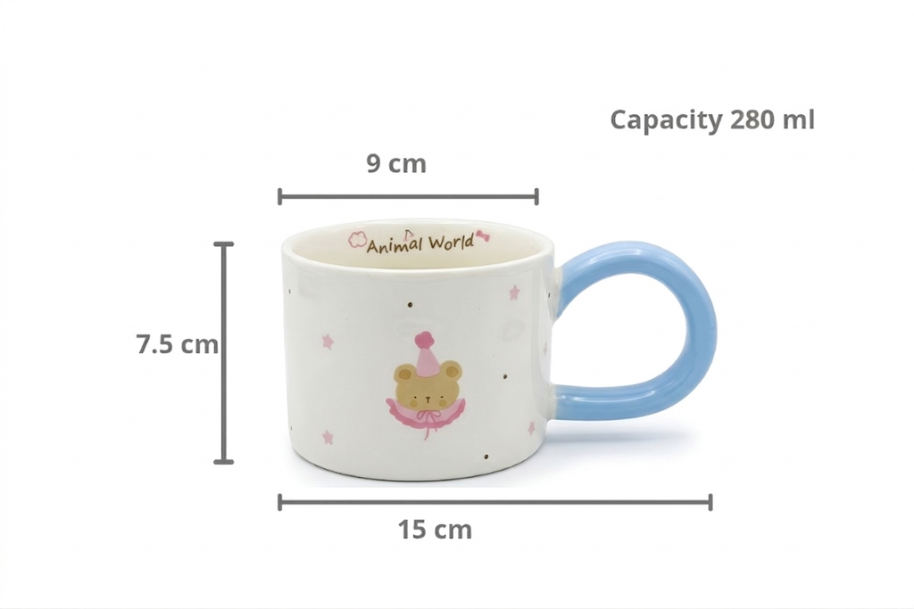 Cute Porcelain Mug Bear Party Hat