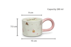 Cute Porcelain Mug Bear Bunny Pink
