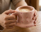 Cute Porcelain Mug Pink Rose Bear