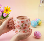 Cute Porcelain Mug Rose Scatter Pink
