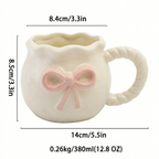 Cute Porcelain Mug 3D Pink Bow Rope