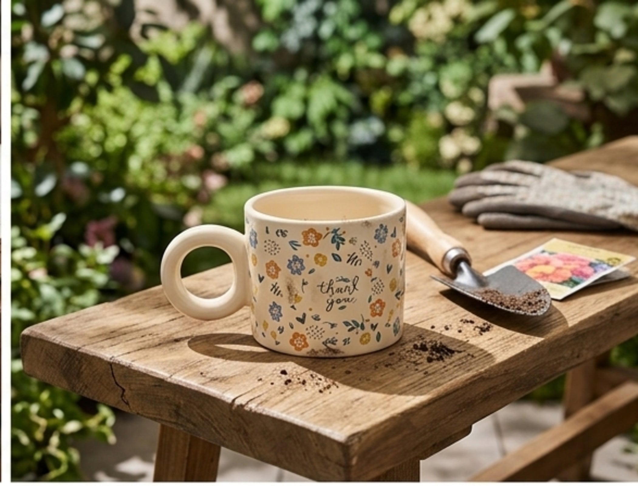 Cute Porcelain Mug Thank You Cream