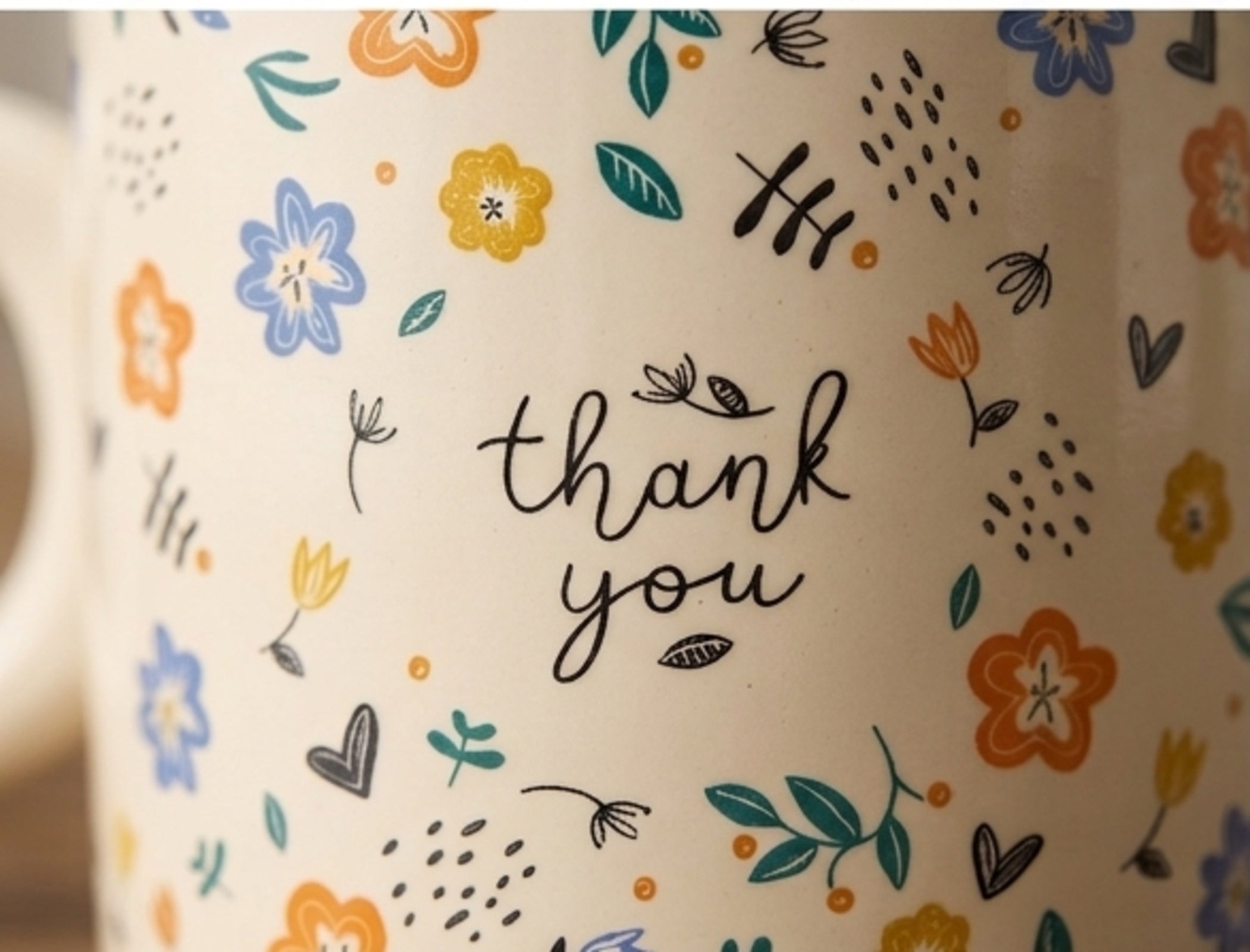 Cute Porcelain Mug Thank You Cream