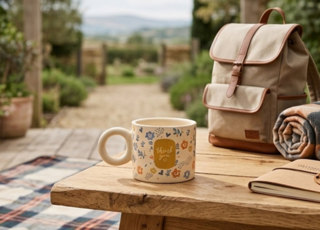 Cute Porcelain Mug Thank You Floral