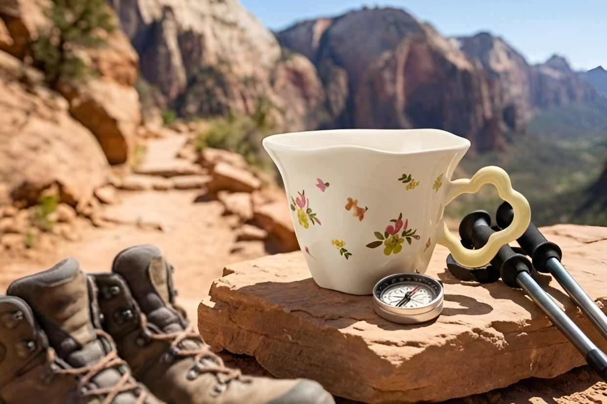 Cute Porcelain Mug Wildflowers Cream Yellow