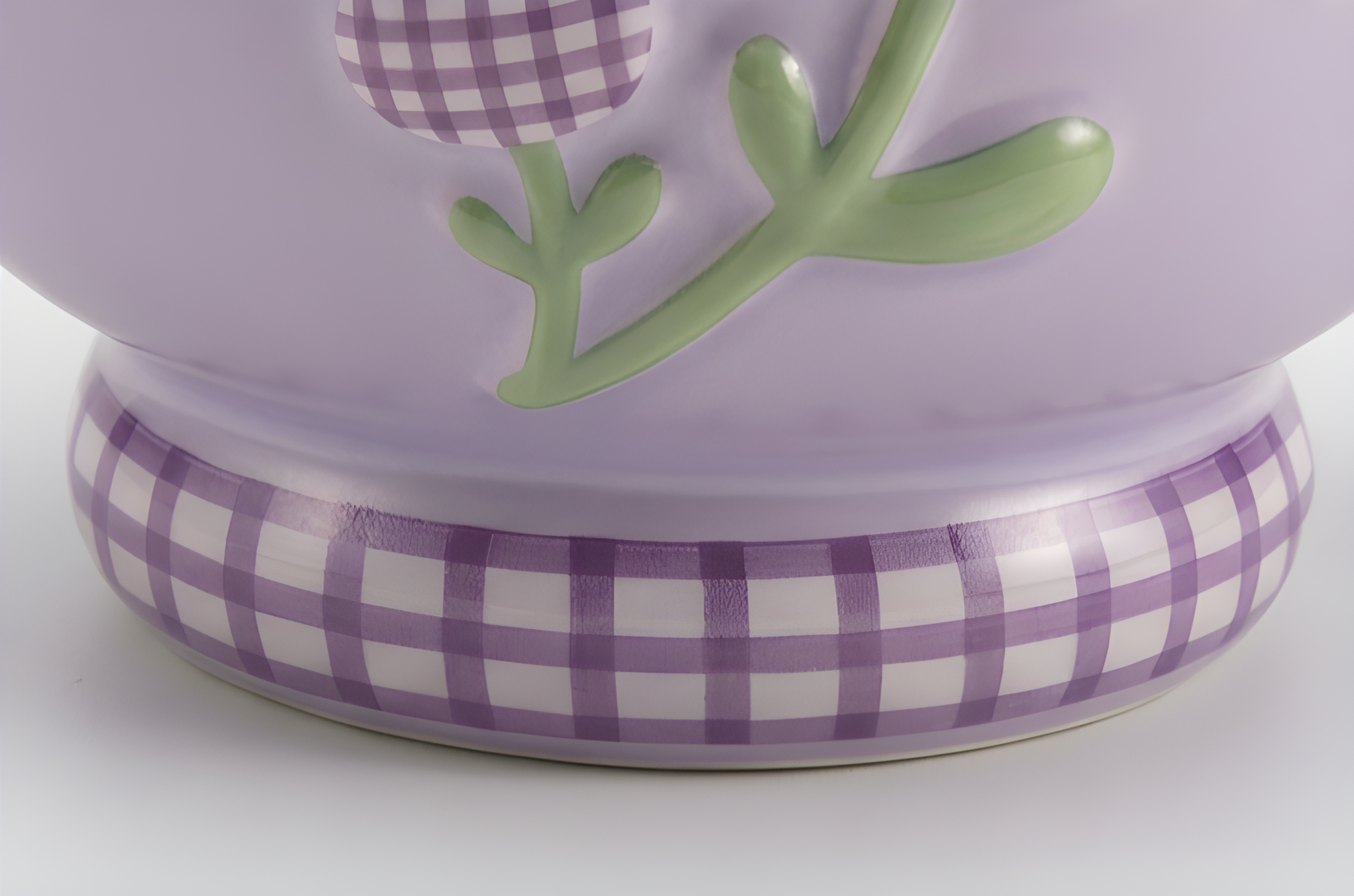 Cute Porcelain Mug Gingham Tulip Lavender