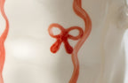 Cute Porcelain Mug Bows Coral Ribbons