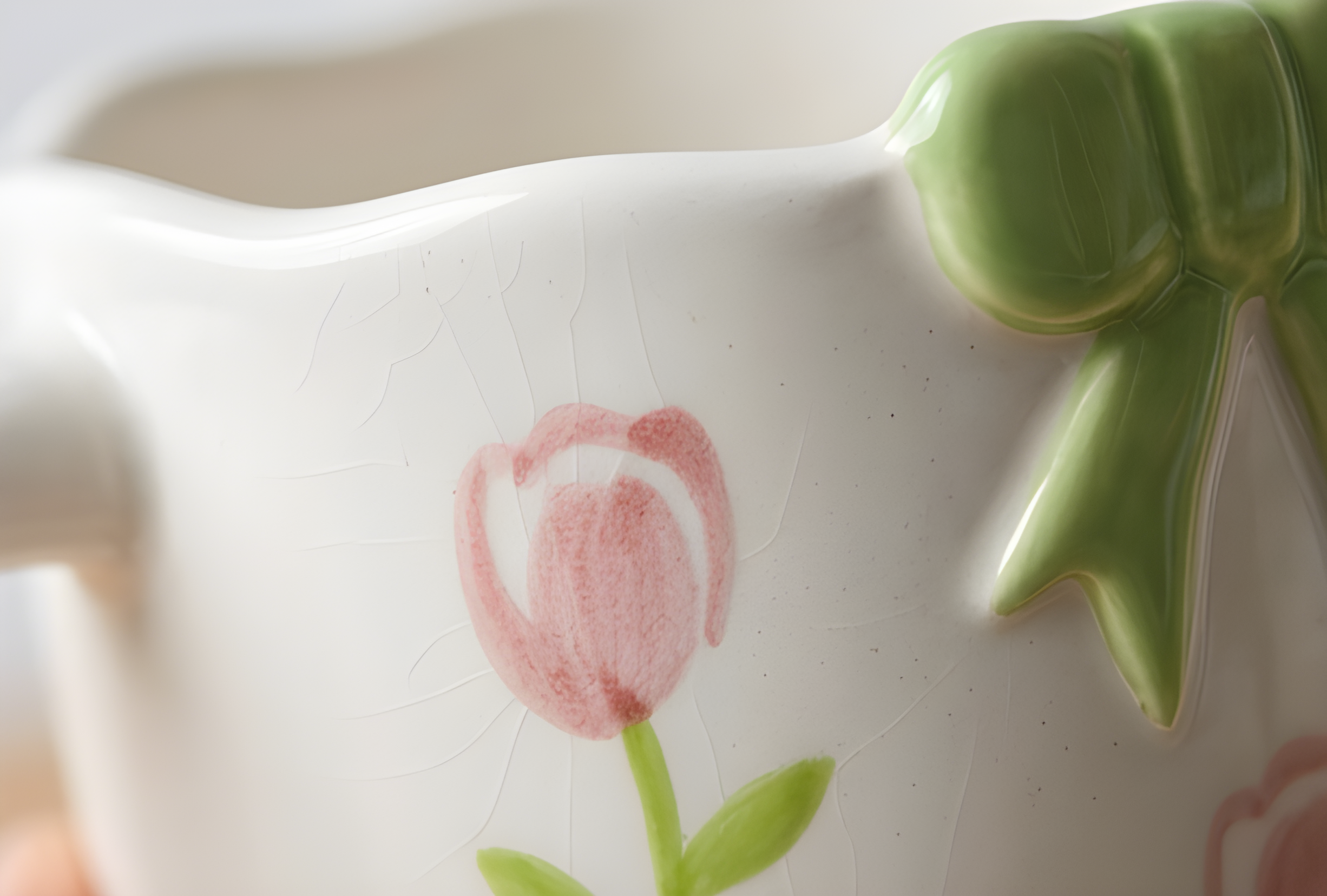 Cute Porcelain Mug 3D Green Bow