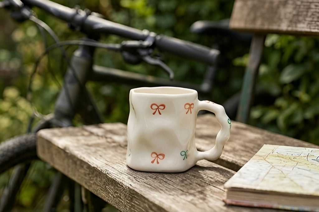 Cute Porcelain Mug Colorful Bows