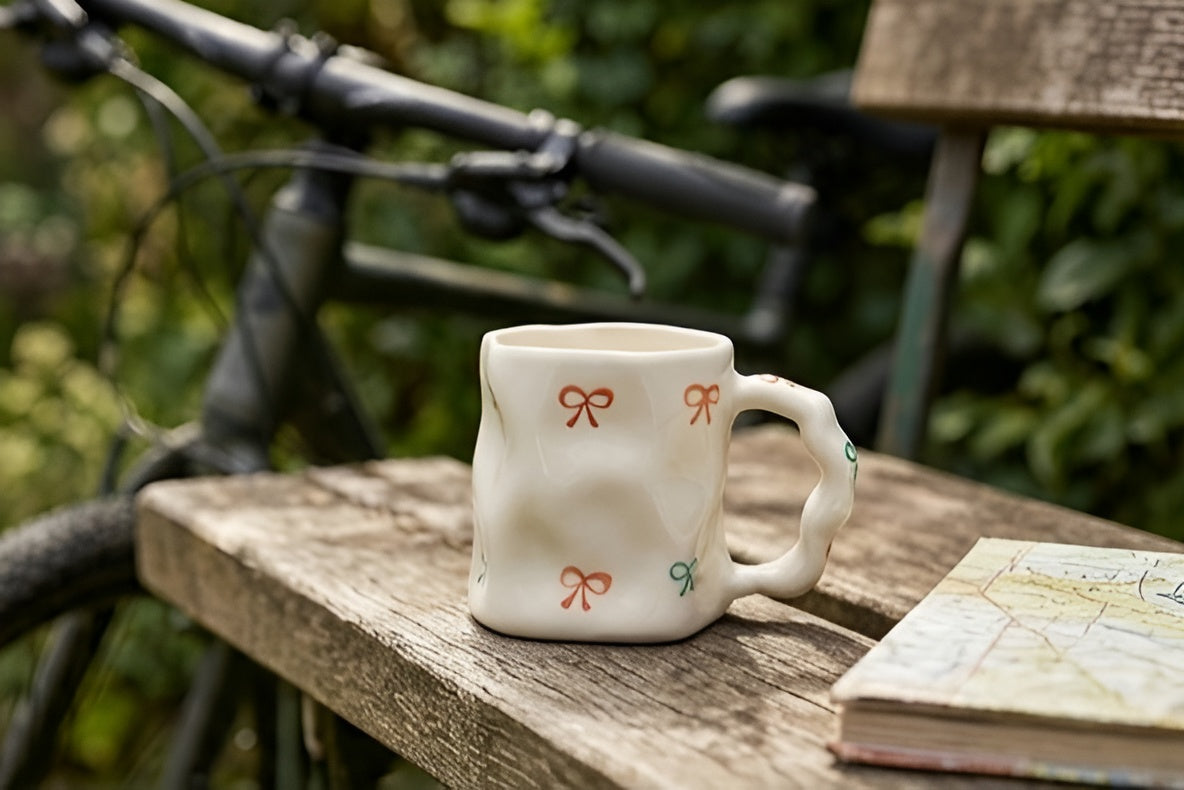 Cute Porcelain Mug Colorful Bows