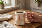 Cute Porcelain Mug Bows Coral Ribbons