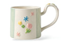 Cute Porcelain Mug 3D Flowers Green