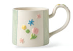 Cute Porcelain Mug 3D Flowers Green