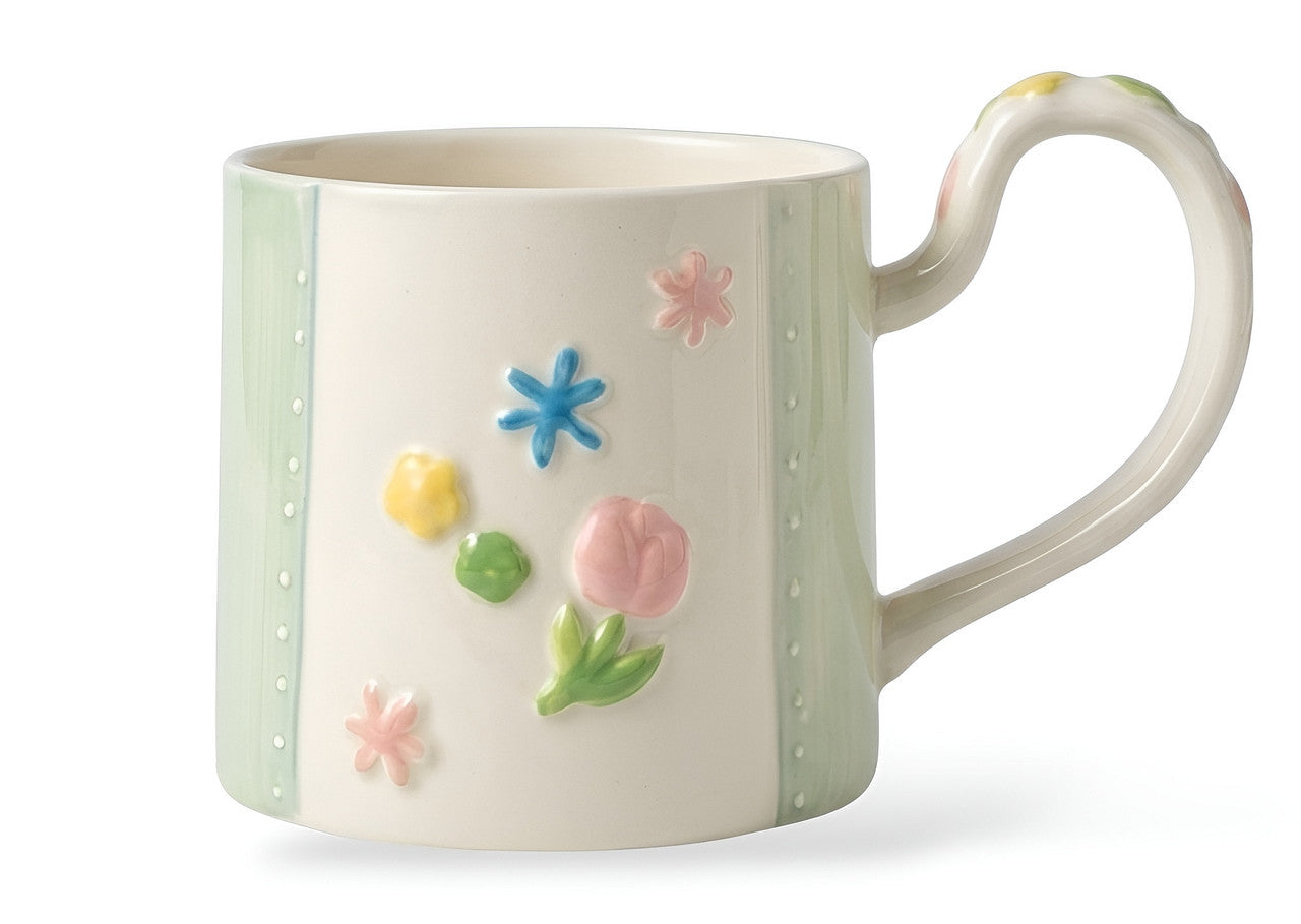 Cute Porcelain Mug 3D Flowers Green